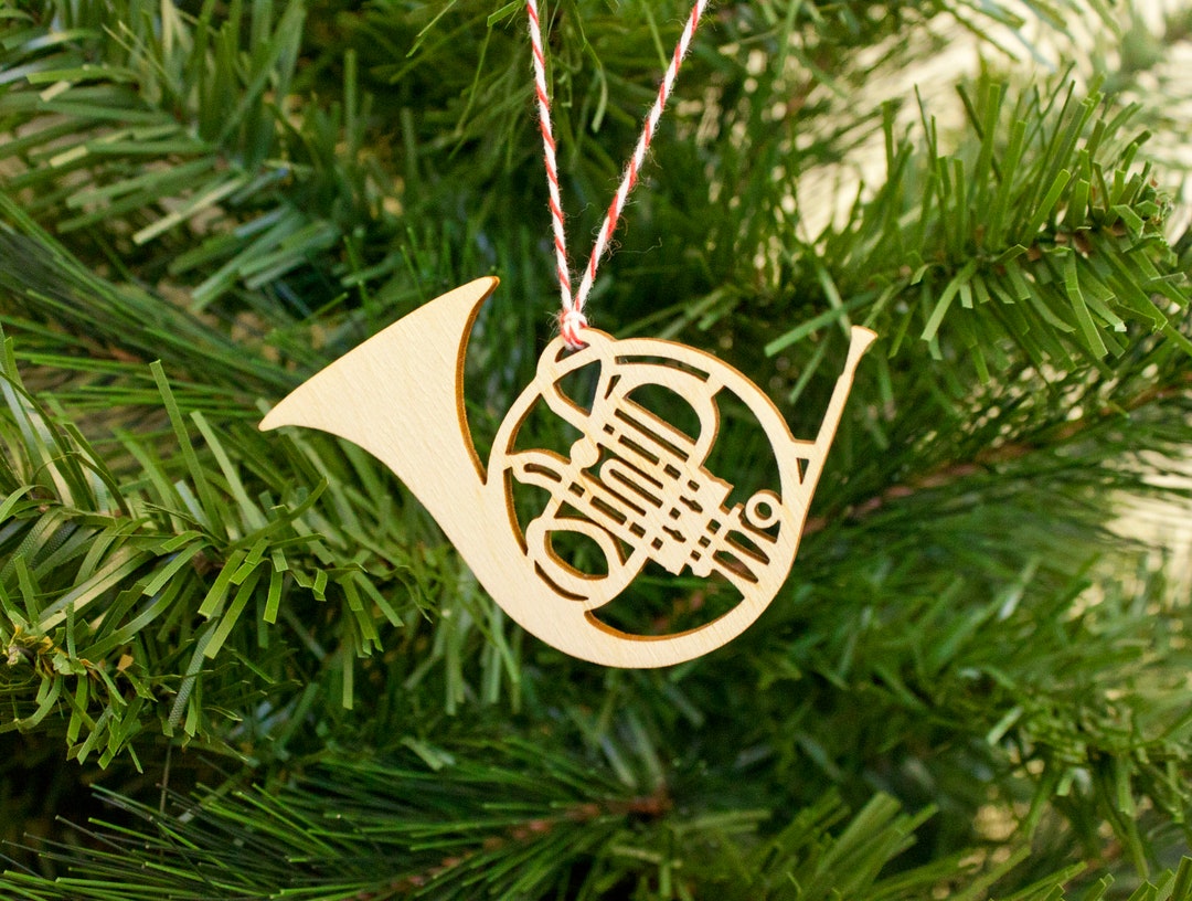 French Horn Ornament Wood Ornament Christmas Ornament Etsy