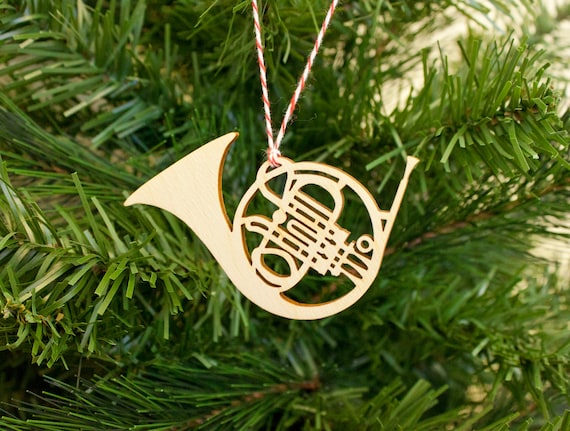 French Horn Ornament Wood Ornament Christmas Ornament Etsy UK