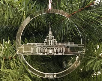 Phoenix Arizona Temple Ornament - Clear Acrylic Ornament - Christmas Ornament