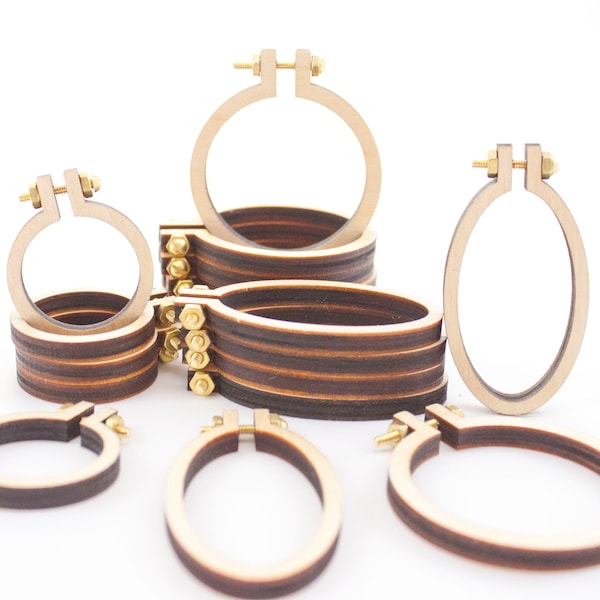 Mini Embroidery Hoop Variety Pack  - Mini Hoop Kit - Round Mini Hoop - Oval Mini Hoop
