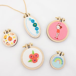 Mini Embroidery Hoop Variety Pack Mini Hoop Kit Round Mini Hoop Oval Mini Hoop image 4