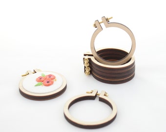 Mini Embroidery Hoop - 2.25" - Mini Hoop Kit - Round Mini Hoop
