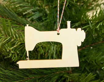 Sewing Machine Ornament - Wood Ornament - Christmas Ornament