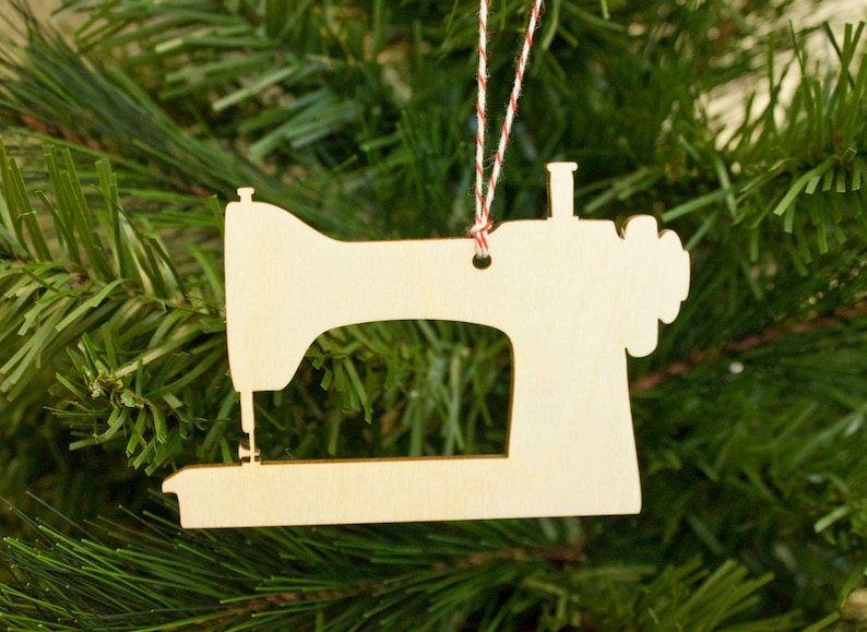 Sewing Machine Ornament Wood Ornament Christmas Ornament Etsy