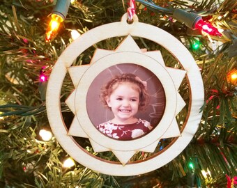 Sunbeam ornement - prêt pour la photo - ornement en bois - décoration de Noël
