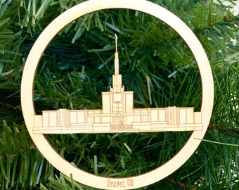 Denver, Colorado Temple Ornament - Wood Ornament - Christmas Ornament