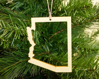 Arizona State Outline Ornament - Wood Ornament - Christmas Ornament