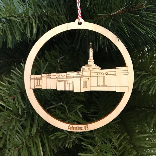 Columbus Ohio Temple Ornament - Wood Ornament - Christmas Ornament