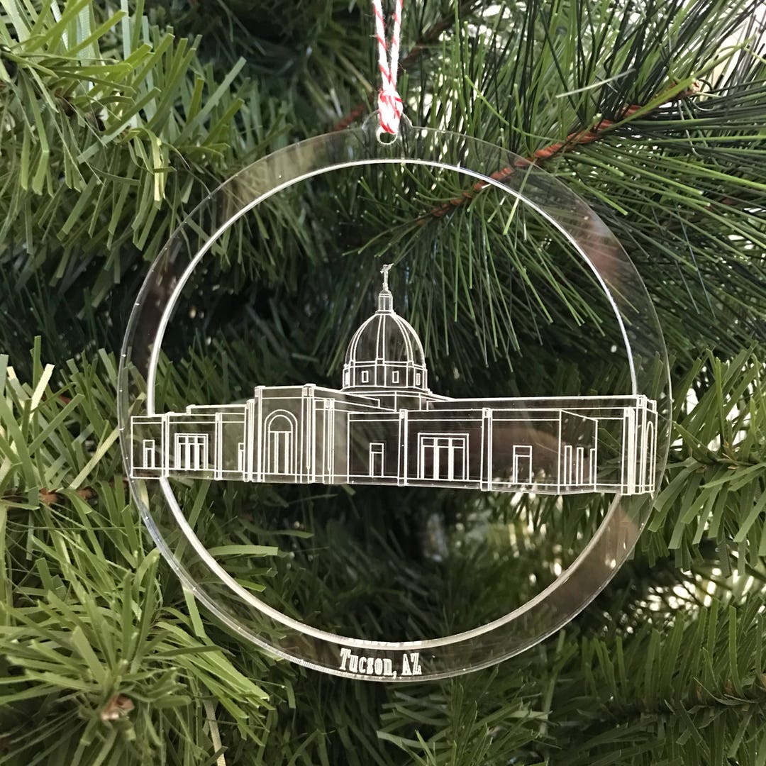 Tucson Arizona Temple Ornament Clear Acrylic Ornament Etsy