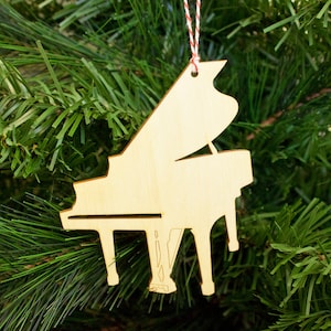Ornamento per pianoforte a coda - Ornamento in legno - Ornamento di Natale