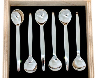 Zilveren Lepels vak instellen (kleine), fijn zilveren 999, Baby spoon, doop geschenk, Baby shower gift, uniek aanwezig.