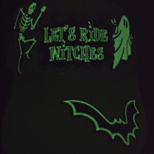 Let's Ride Witches *glow in the Dark* Halloween Trucker Hat, Neon Green ...