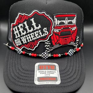 Hell on Wheels SXS RZR off road, glamis, muddin, trail riding ladies trucker hat