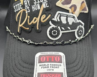 Ladies Side by Side is How We Ride SXS RZR off road glamis hat.  Available with or without hat chain.