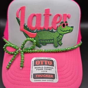 Later Gator ladies trucker hat, neon pink, coastal, Florida