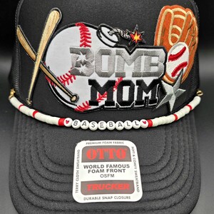 Bomb Mom Ladies Game Day Baseball trucker hat, sports mom
