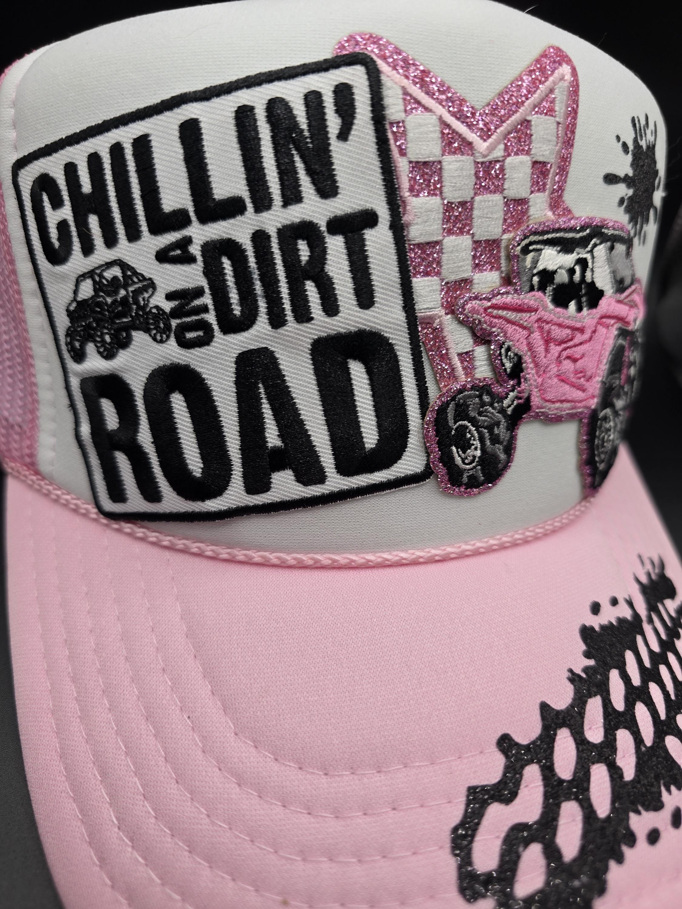 Chillin on a Dirt Road, Pink SXS RZR off Road Trail Riding Trucker Hat ...