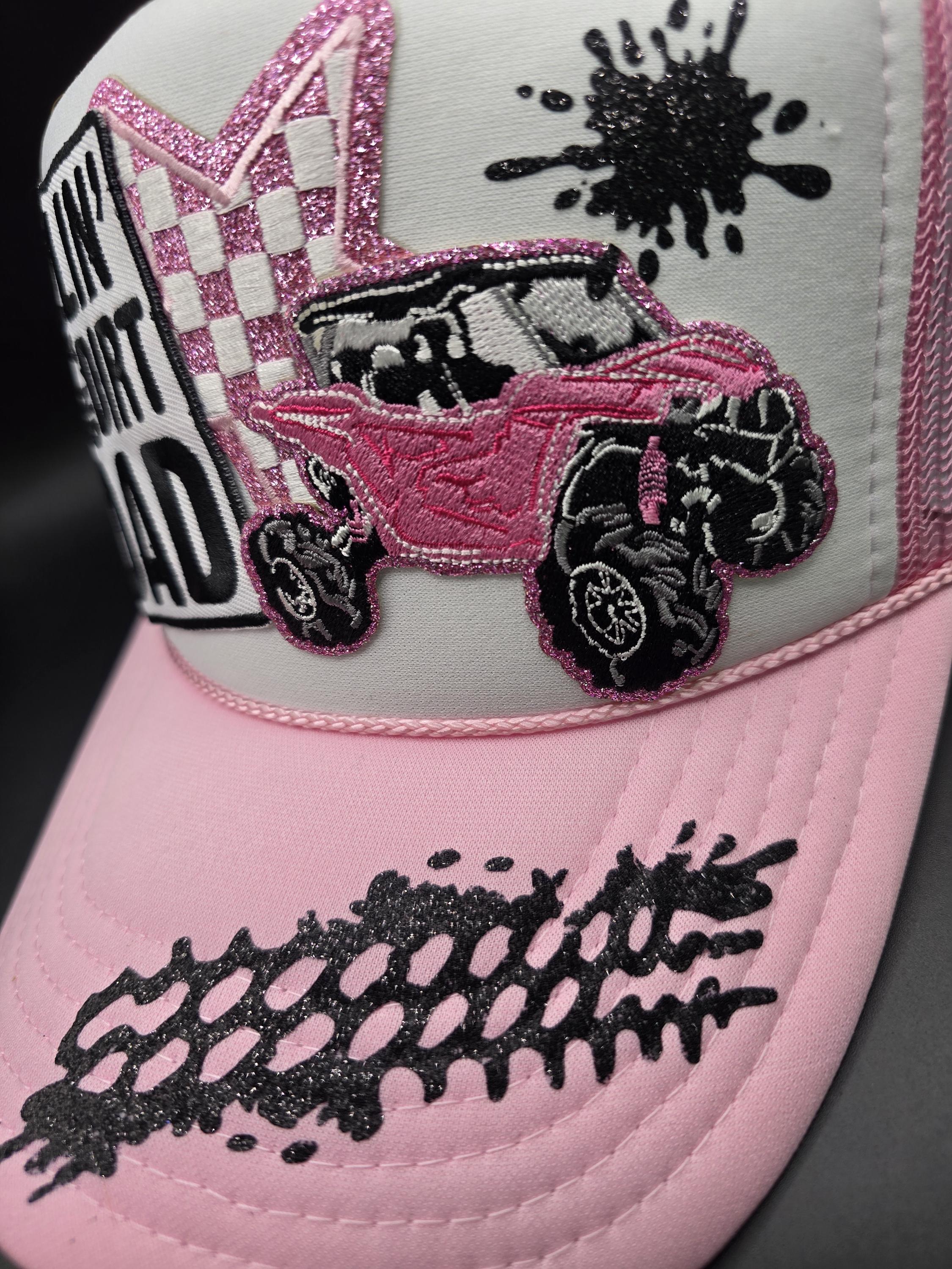 Chillin on a Dirt Road, Pink SXS RZR off Road Trail Riding Trucker Hat ...