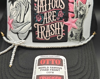 Tattoos are Trashy trucker hat,  trash panda