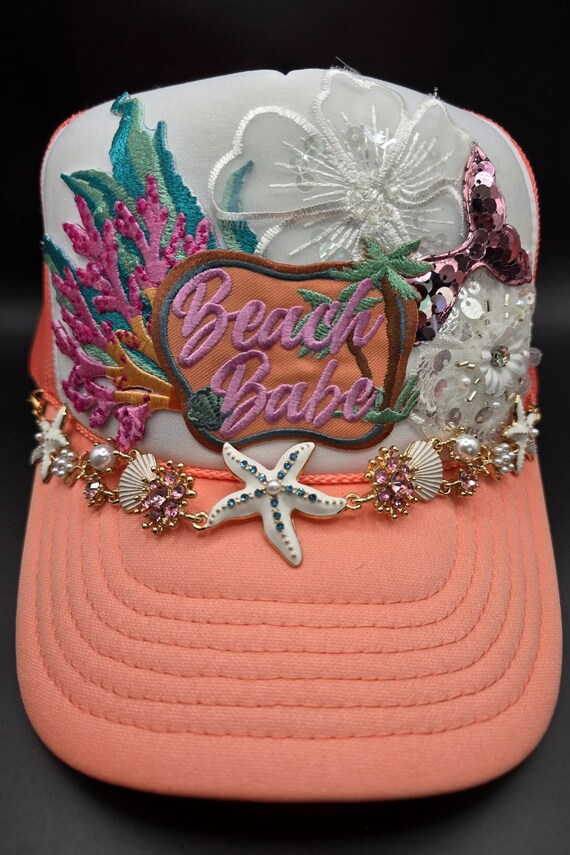 Mermaid Bling Hat Mermaid Hat Camo W/ Swarovski Crystal Hawaiian Island chain  main image 2