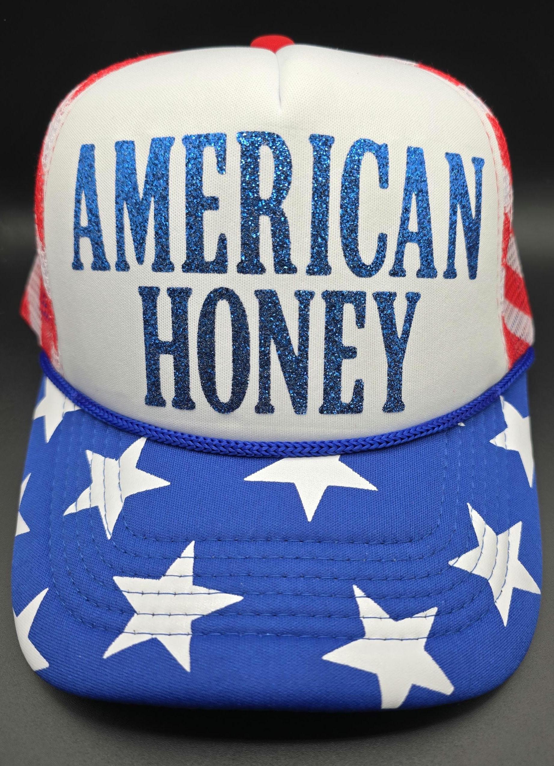 Glitter American Honey Trucker Hat: 4th of July Stars  display picture 2