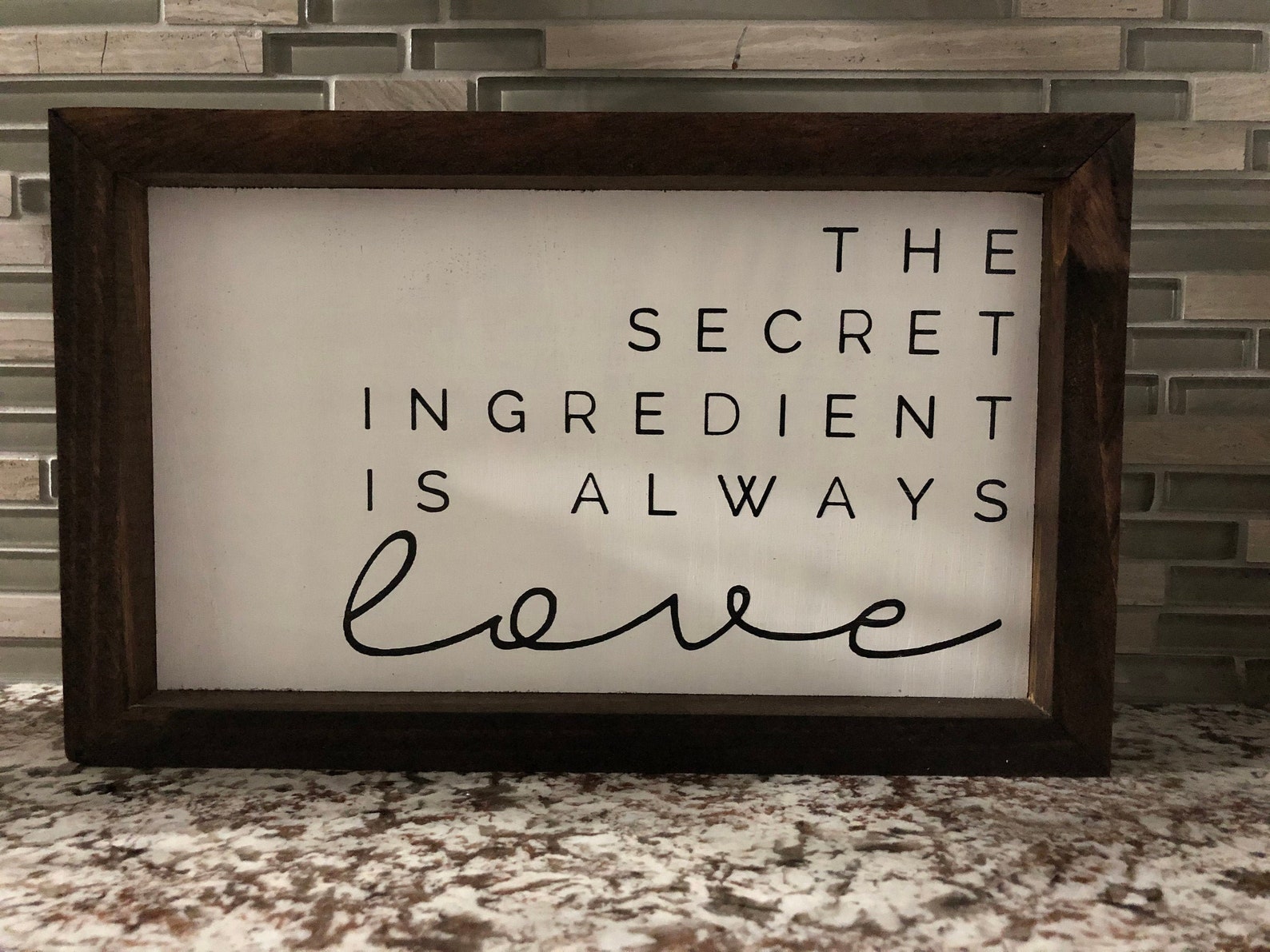 The Secret Ingredient is Love Sign Always Love Kitchen Etsy