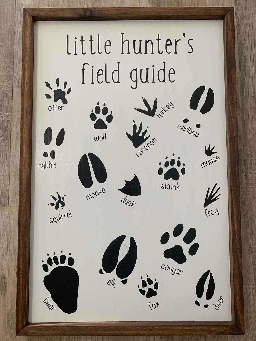 Little Hunter's Field Guide Animal Tracks Wooden Framed Signs