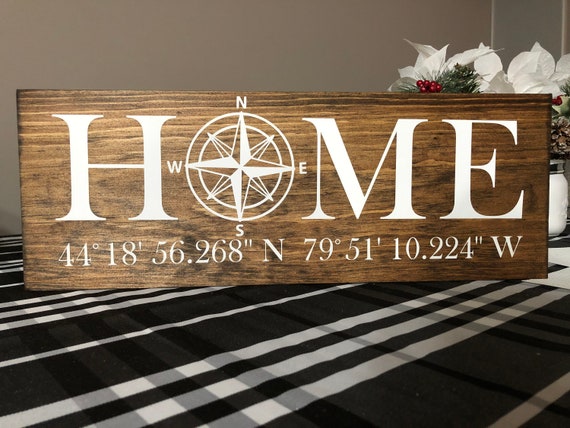 Nautical Home Sign With Compass and Gps Wooden Sign - Etsy Canada