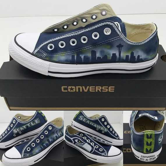 SALE Custom Seattle Seahawks Chuck Taylors Made to Order | Etsy