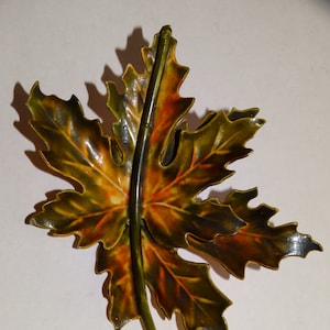 ORIGINAL BY ROBERT Designer Enamel Oak Leaf Brooch.