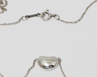 Tiffany & Co Elsa Peretti Sterling Silver Bean Necklace. - Etsy