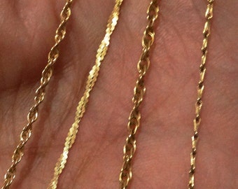 14k, 750k, 10k, And 14k Yellow Gold Chains Individually Priced.