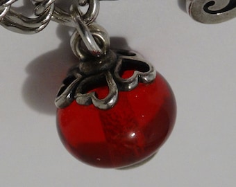 James Avery RETIRED Red Heart Finial Art Glass Charm. Art Collection