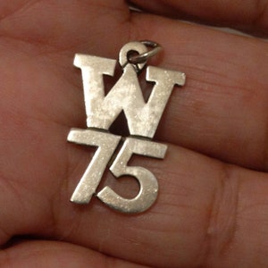 James Avery Sterling Silver RARE &quot;W 75&quot; Pendant.