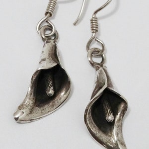 LetyG Sterling Silver Calla Lily Earrings.