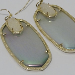 Boucles D'oreilles Kendra Scott White Howlite Francie - Modèle Retiré - Occasion