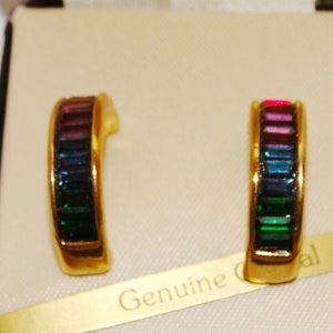 Gold Plated Genuine Half Hoop Earrings.