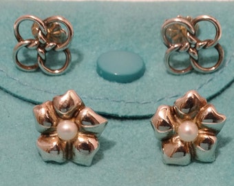 Tiffany & Co Sterling Flower Pearl and Elsa Peretti