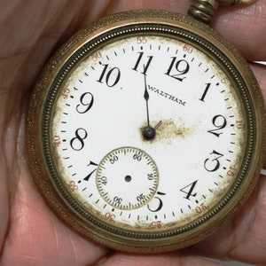 Waltham Hunter Gold Filled Watch Not Working Sold As Is for Parts or Repair.