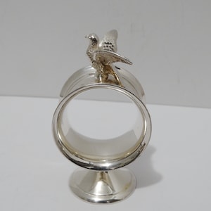 1900s Silber Teller Taube Serviettenhalter.