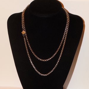 David Yurman 14k Gold & Sterling 32&quot; Lg HEAVY 52g Box Chain.