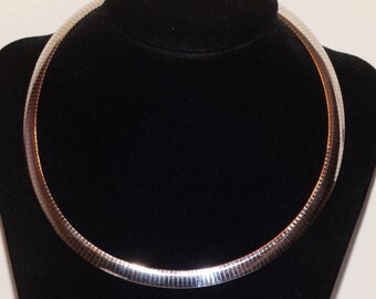 Sterling Silver 925 Italy Stamped Choker Necklace.