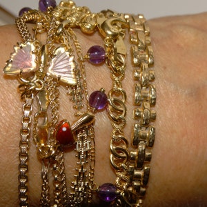 10k Yellow Gold Stamped 7.5&quot; Panther Link Bracelet