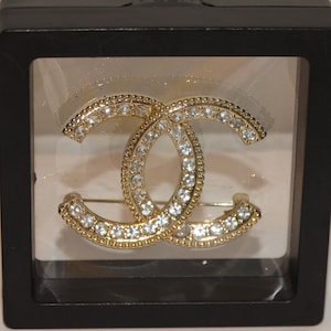 Chanel CC Logo Strass Pin Brooch in 2023