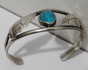 Navajo Sterling Silber Türkis Manschette Armband.