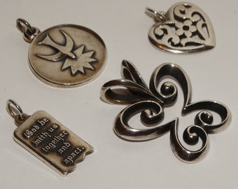 James Avery Sterling Silver 4 RARE Pendants. Each Item Has Its Own Price.
