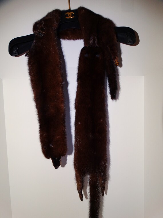 1950s Dark Brown Mink Stole - image 3