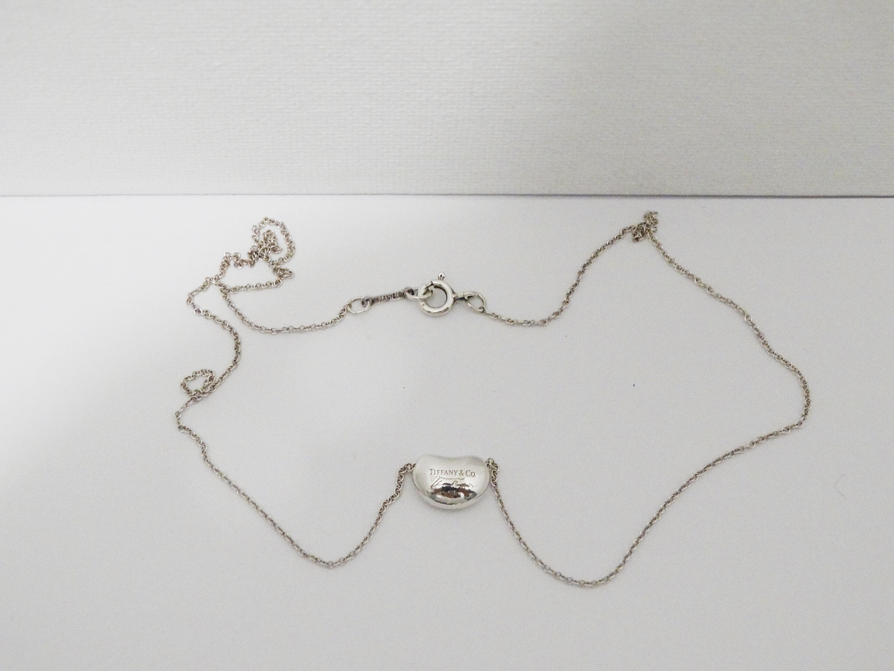 Tiffany & Co Elsa Peretti Sterling Silver Bean Necklace. - Etsy