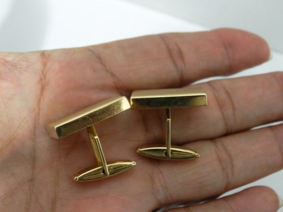 14k Gold Textured Design 14.6g Man Cufflinks. - image 8