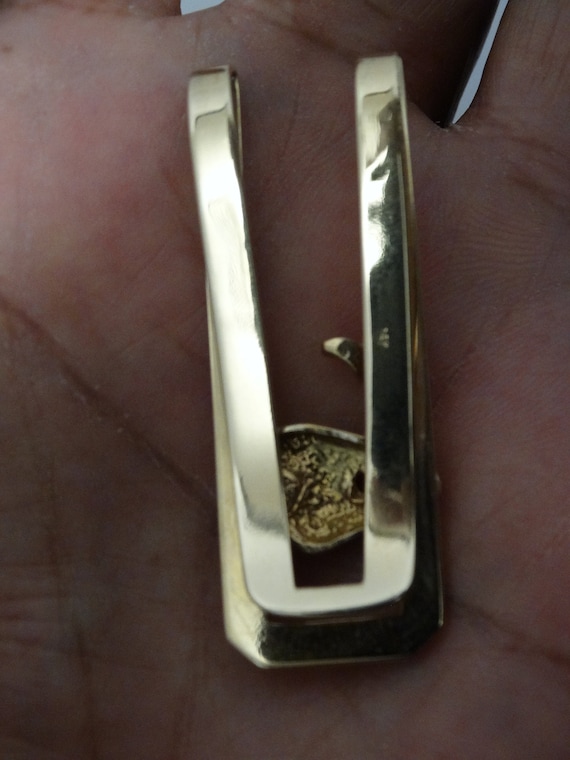 14k Solid Gold Tie Holder. - image 9